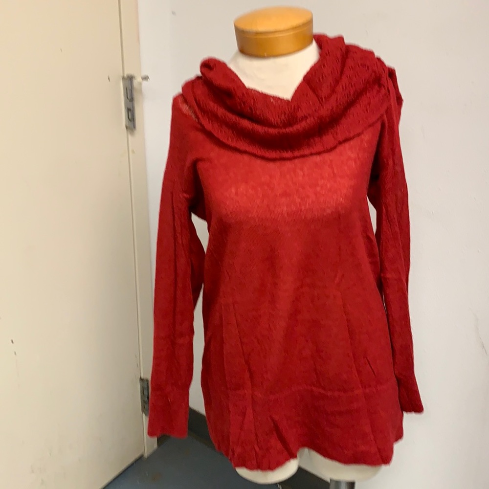 Y2K Ladies Cowl Neck Sweater Red Large Whimsical By Mac & Jac